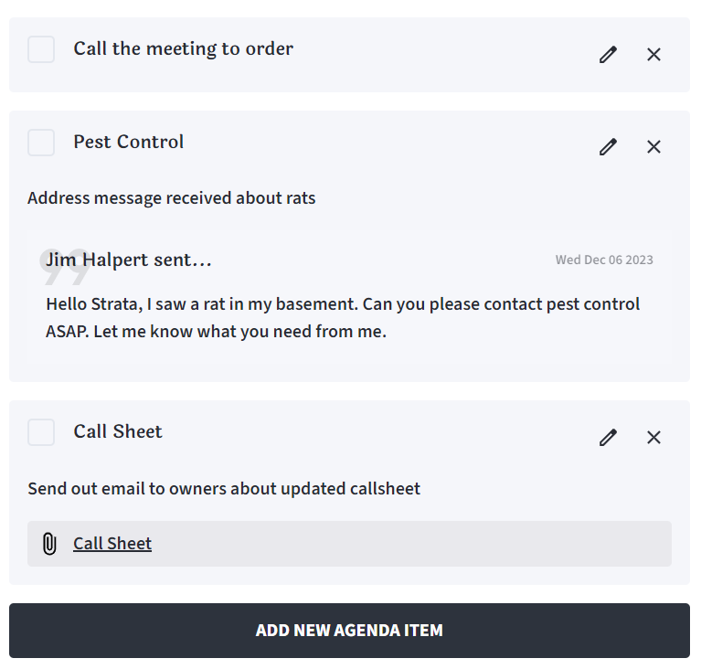 files view for organization of strata documents